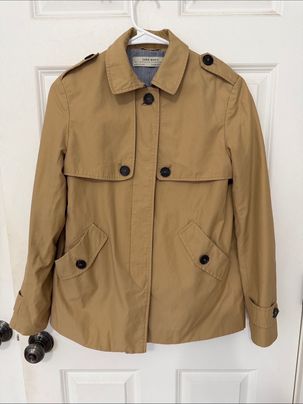 Zara Khaki Utility Trench Jacket Size XS
